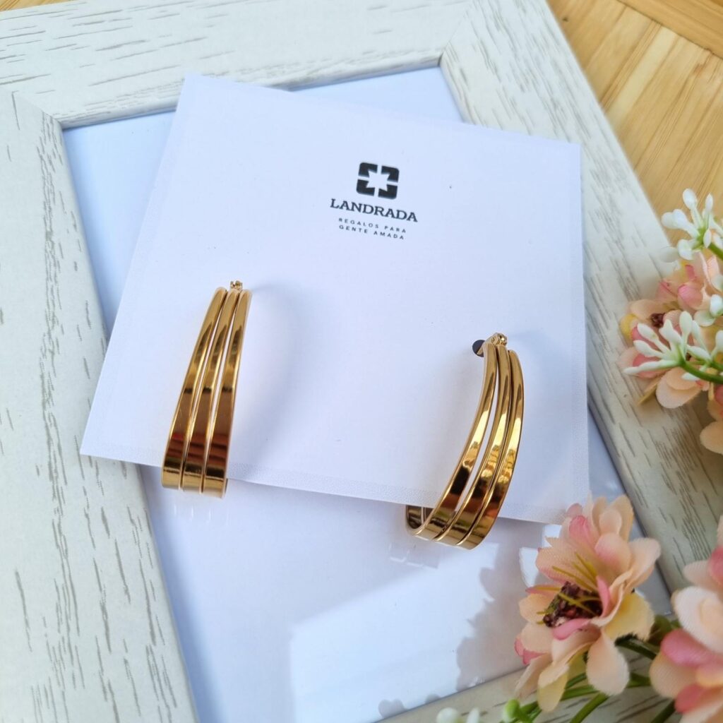Aro Ovalo triple dorado