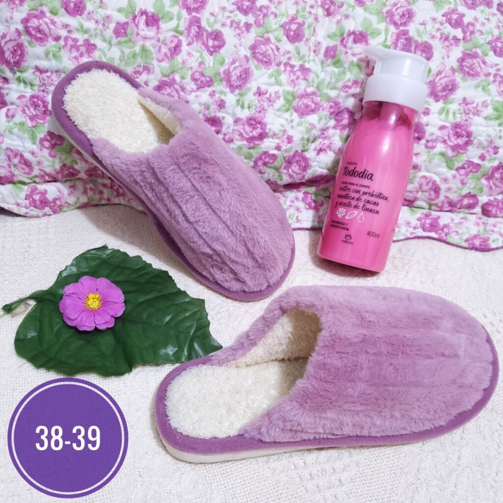 Pantufla felpa lila 34 35