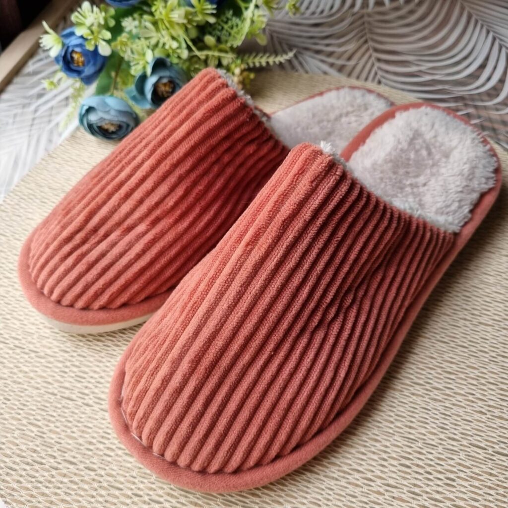 Pantufla Rayitas ladrillo